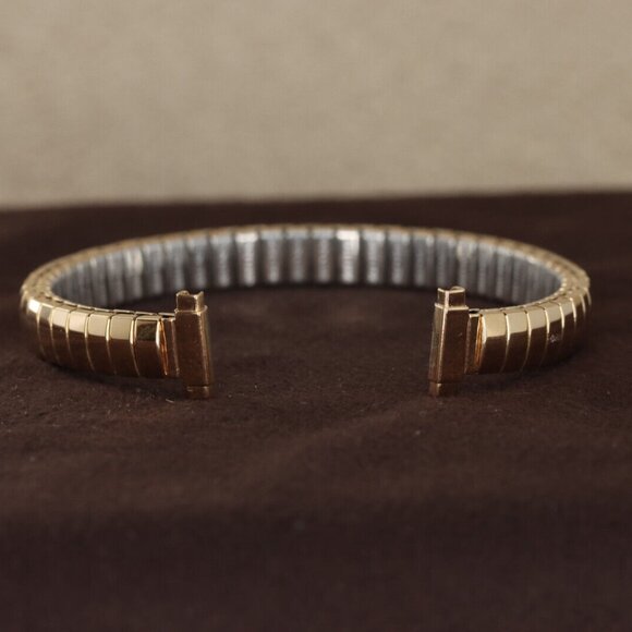 Hadley-Roma 8mm-11mm Gold Plated Stretchable Ladies Watch Bracelet/Band, LB6241Y - Picture 2 of 2